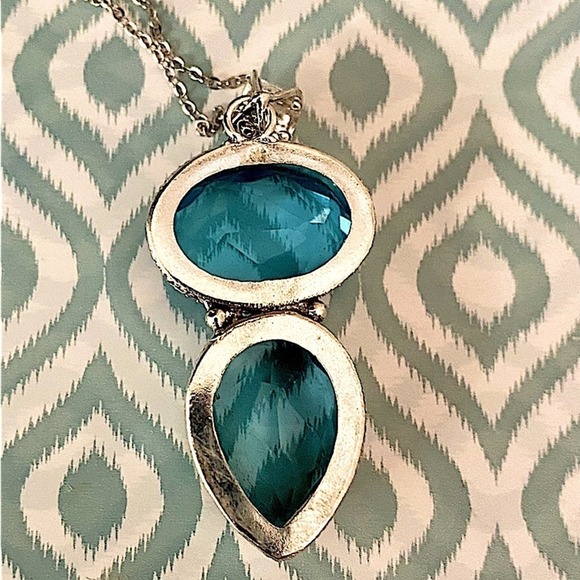 Sterling Silver Blue Topaz Pendant Gemstone Charm Necklace, Handmade - Picture 9 of 12